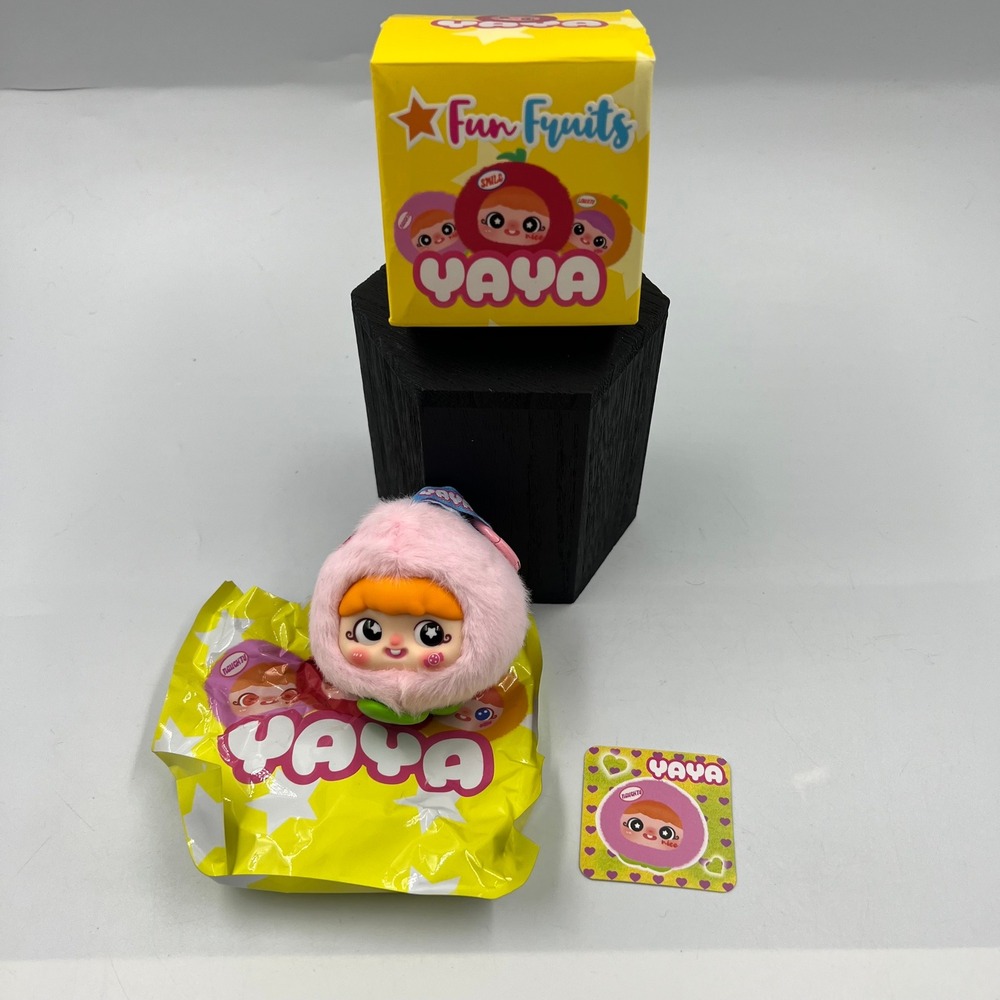 YAYA Fun Fruits Peach Scented Plush Pendant Blind Box Collectible Pink Keychain